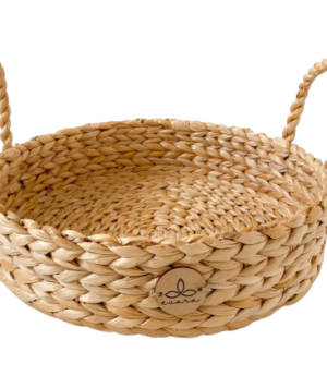 Evara’s artisanal storage basket handcrafted from 100% natural banana fiber, designed with a sturdy woven structure, minimalist aesthetic, and smooth natural finish. Ideal for organizing living spaces, storing linens, toys, or accessories. Lightweight yet durable, with reinforced edges and optional handles for easy mobility. A biodegradable, eco-friendly home décor piece that blends functionality with timeless elegance.